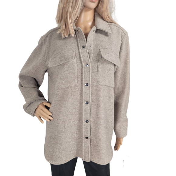 & Other Stories Jackets & Blazers - & OTHER STORIES Wool Shirt Jacket sz 4 Taupe